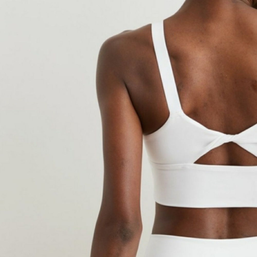Aerie twist back white sports bra